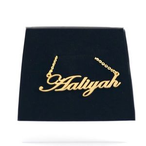 14K Gold Plated Name Necklace. - Aaliyah